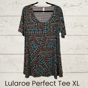 Lularoe XL Perfect Tee Tribal Print NWT